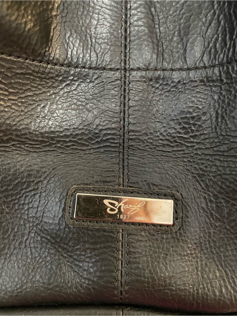 Sharif Legacy slouchy hobo Shoulder bag in black pearlescent leather - Picture 5 of 8